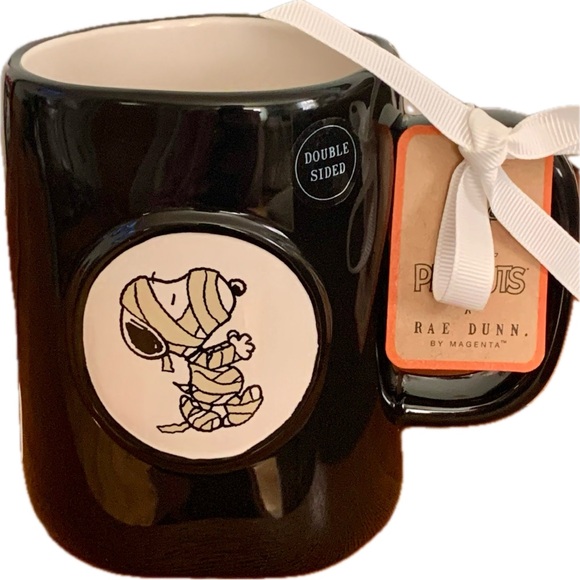 Rae Dunn X Peanuts 🎃 Halloween 🎃 Snoopy 👻 Mummy 👻 All Wound Up Mug 👻 NWT - Picture 2 of 9